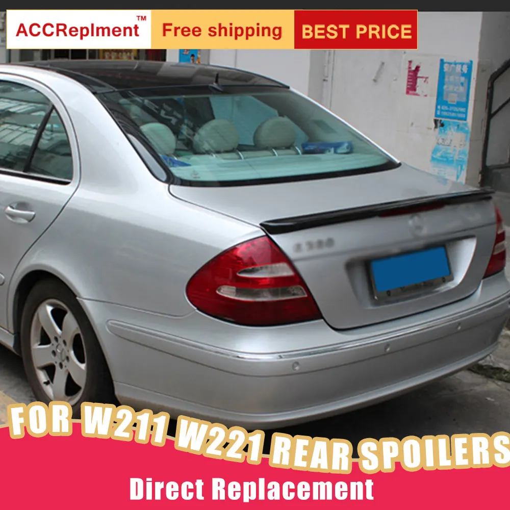 Задний спойлер сборка для Mercedes Benz E/S Class W211 W221 2005 2009 AMG стиль хвост ветер Настоящее