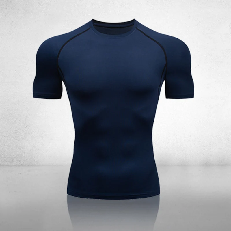 

Compression Quick Dry T-Shirt Men Running Sport Skinny Short Tee Shirt Male Gym Fitness Bodybuilding Workout Red Tops Clothing