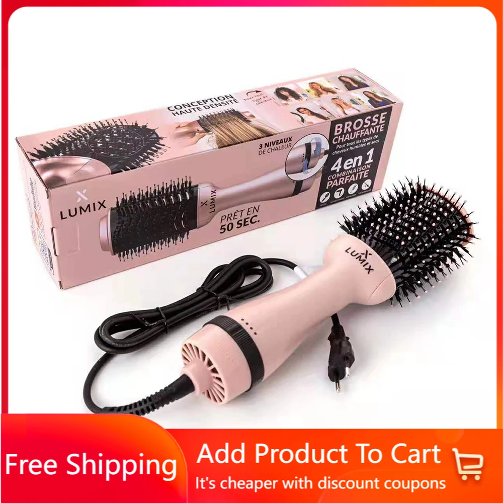 

3 IN1 Hot Air Brush One Step Hair Blower Negative Ion Dryer Brush Volumize Hot Air Comb Generator Hairbrush Straightener Curler
