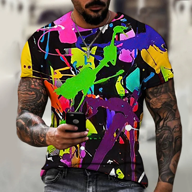 

Brand Men's Summer Short Sleeve, Funny, Humorous Cartoon, 3d Printing Men's T-shirt, Cute Fashion Streetwear Size 6XL