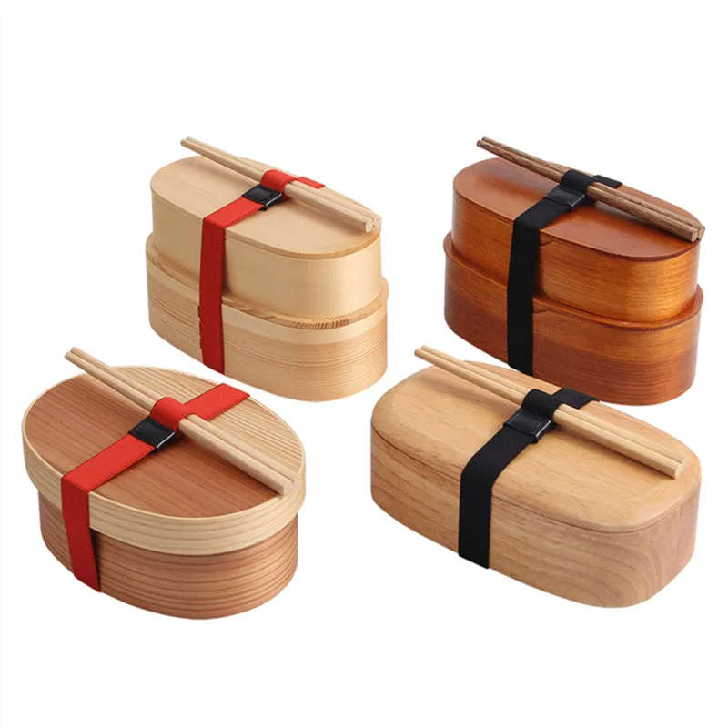 

Senior double-layer Japanese bento box lunch box student compartment lunch wooden lunch box sushi box