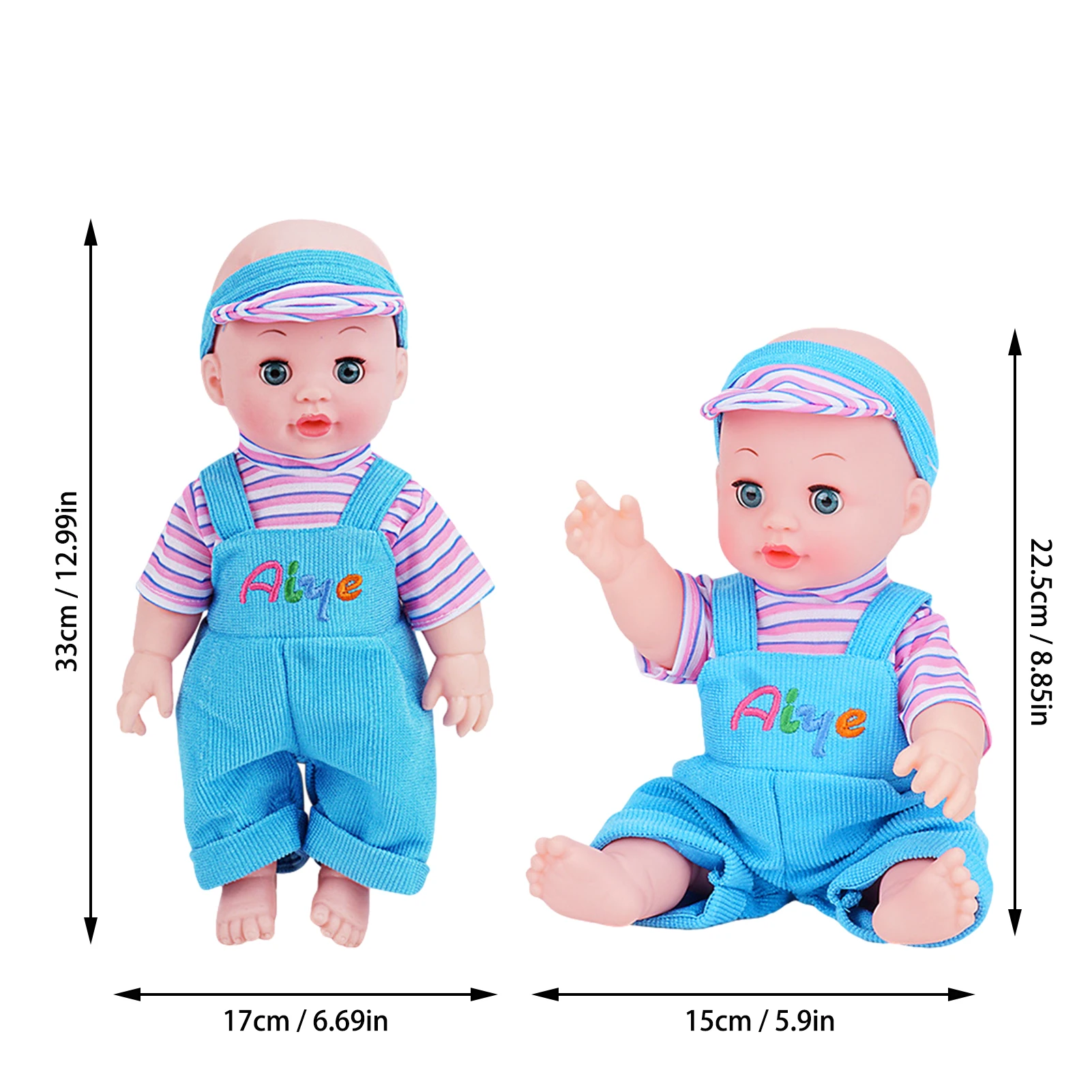 

Body Doll Vinyl Lifelike Infant Soothing Doll Baby Toddler Girl Toys Interactive Talking Toy