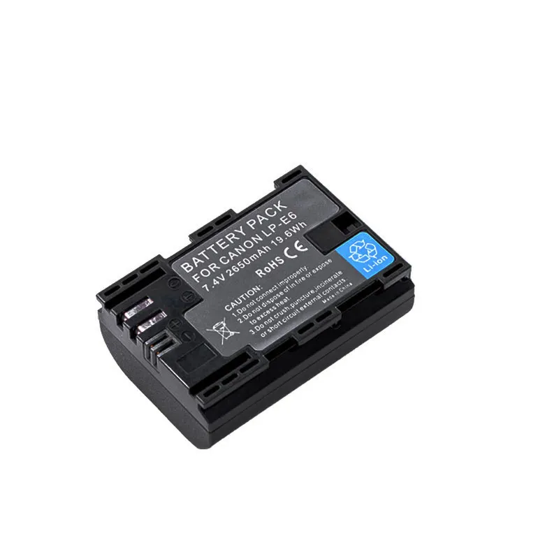 1battery 4 шт. 2650 мА/ч, LP-E6 LP E6 lpe6 Батарея+ светодиодный Dual USB Зарядное устройство для цифровой однообъективной зеркальной камеры Canon EOS 5D 5D2 5DS R Mark II 2 III 6D 60D 60Da 7D 7D2 70D 80D - Цвет: 1battery