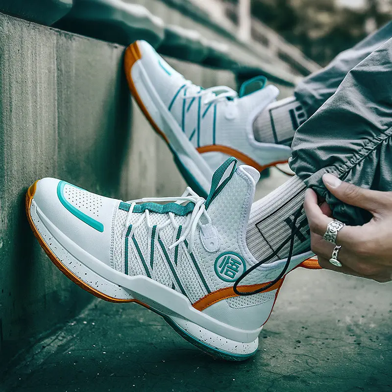 2021 New Mesh Man Basketball Shoes Platform High Top Basketball Sneakers Men Ankle Protect Men Streetball Shoes zapatos basket