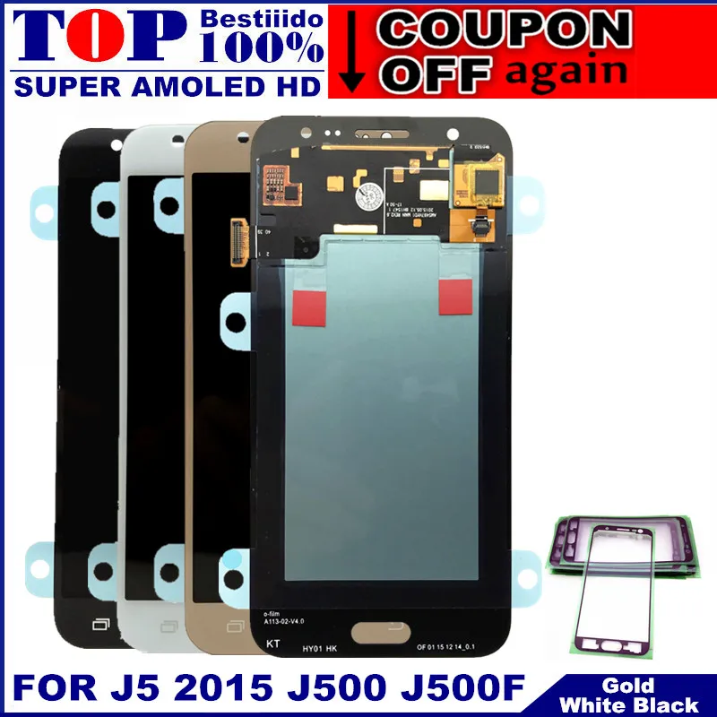 20 контактов J500 ЖК-дисплей для Samsung Galaxy J5 J500 J500F J500FN J500H ЖК-дисплей Super AMOLED Дисплей кодирующий преобразователь сенсорного экрана в сборе