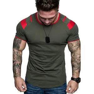 Image for Summer Splicing Short Sleeve Cotton T Shirt Men Ca 