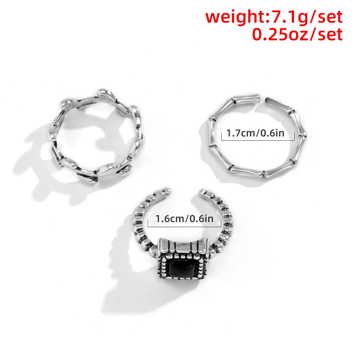 

Vintage Punk Geometric Round Alloy Women's Ring Gothic Retro Silver Color Opening Finger Rings Women Jewelry Hiphop Men's Ring