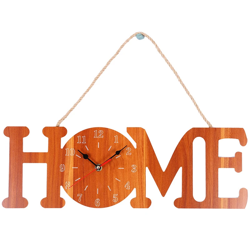 Деревянный 3D настенные часы буквенный принт украшение дома Батарея управляется