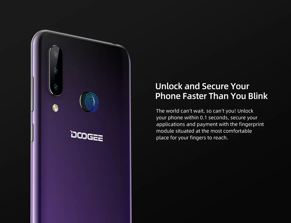 Мобильный телефон DOOGEE N20 16MP с тройной задней камерой 6,3 дюймов FHD+ дисплей 4 Гб 64 Гб MT6763 Восьмиядерный 4350 мАч мобильный телефон LTE