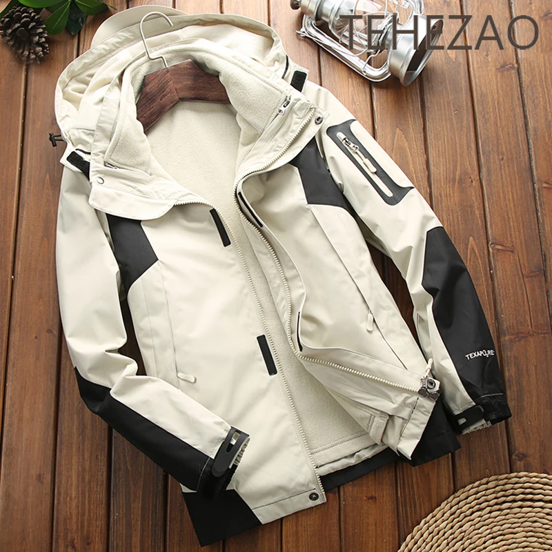 

Raincoat Men Waterproof Windproof Mountaineering Jacket Women Fleece Warmth Thickened Scratch-Resistant Outdoor Sports Jacket