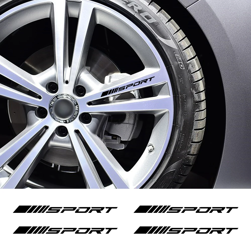 

4pcs Car Rims Wheel Stickers KK Vinyl Auto DIY Decals for Volkswagen Passat BMW E46 E90 E39 Ford Focus 2 3 Audi Car Accessories