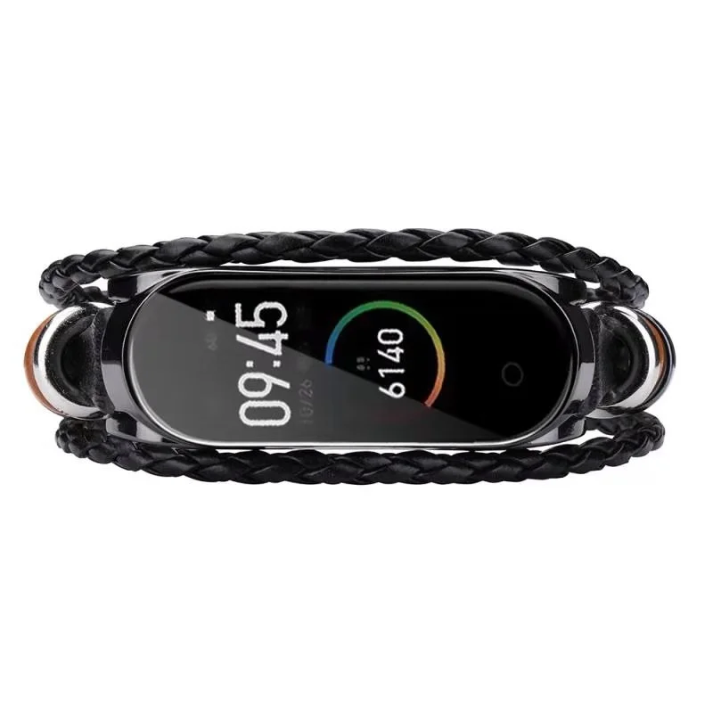 Mi Band 3 4 металлический ремешок для Xiaomi mi Band 4 3 браслет из натуральной кожи mi band 4 3 браслеты Pulseira