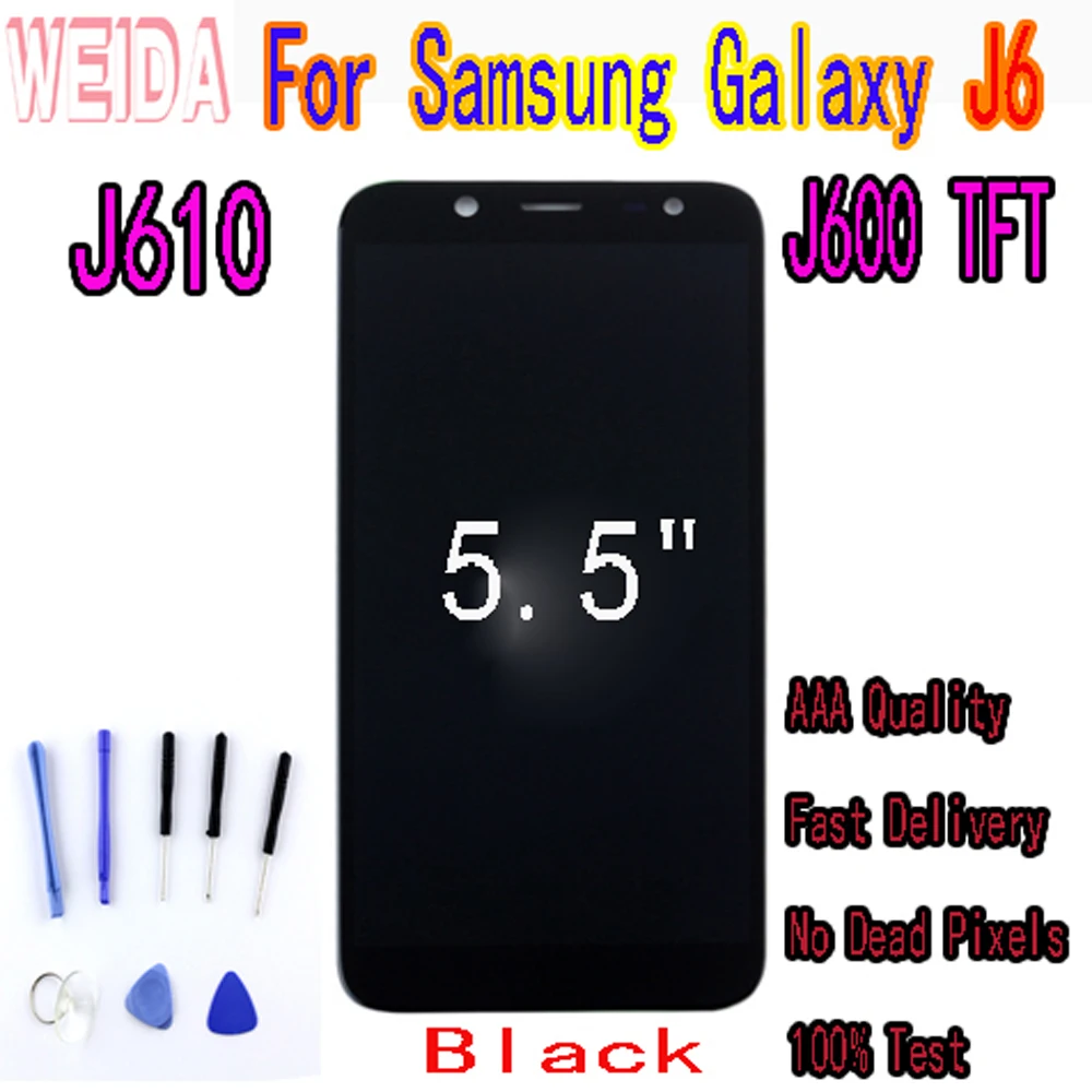ЖК-дисплей для Samsung Galaxy J6 Plus J610 J610F SM-J610F сенсорный экран бесплатные инструменты |