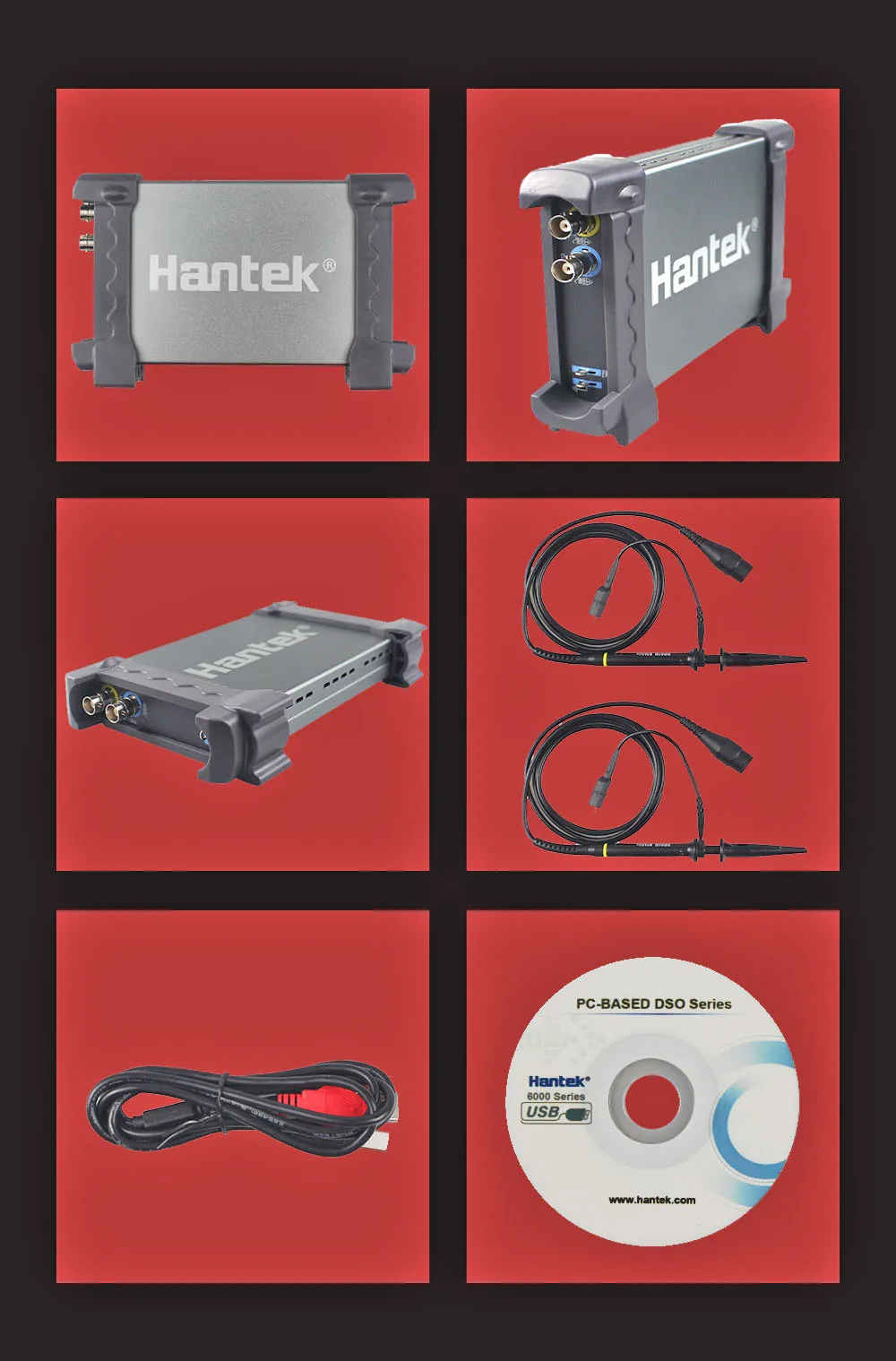 Hantek официальный 6022BE ноутбук USB цифровой осциллограф 2 канала 20 МГц Портативный Osciloscope 6022BL