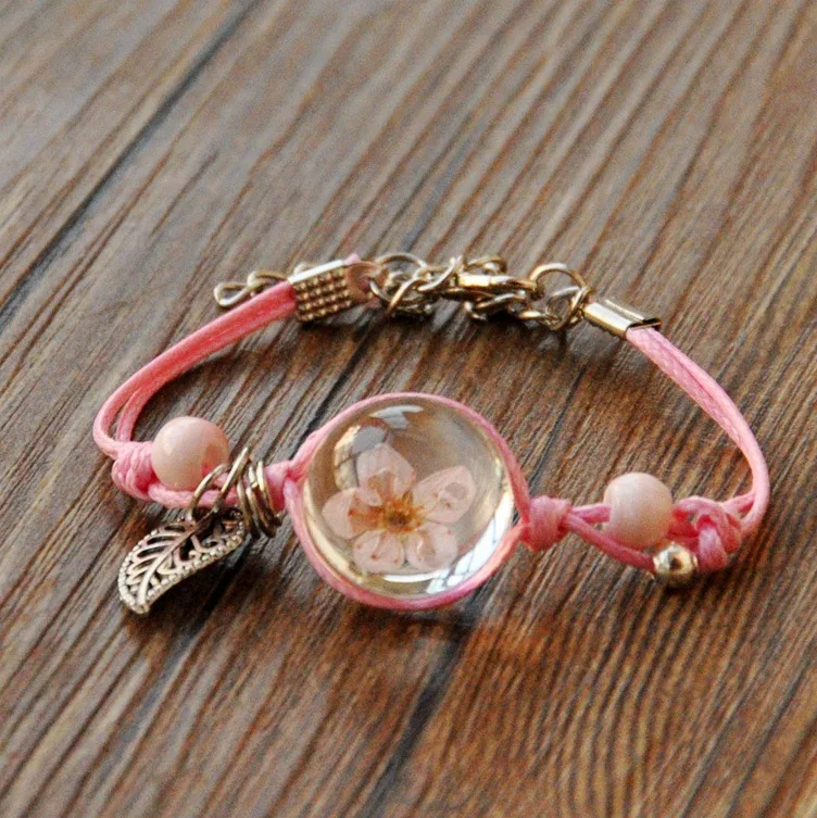 Натуральный белый кристалл камень браслет многоцветный вечный цветок ручной