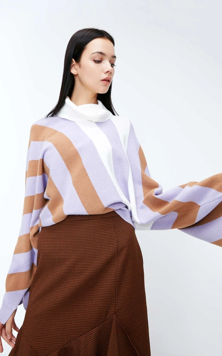Vero Moda женский полосатый вязаный свитер с короткими рукавами | 318324549