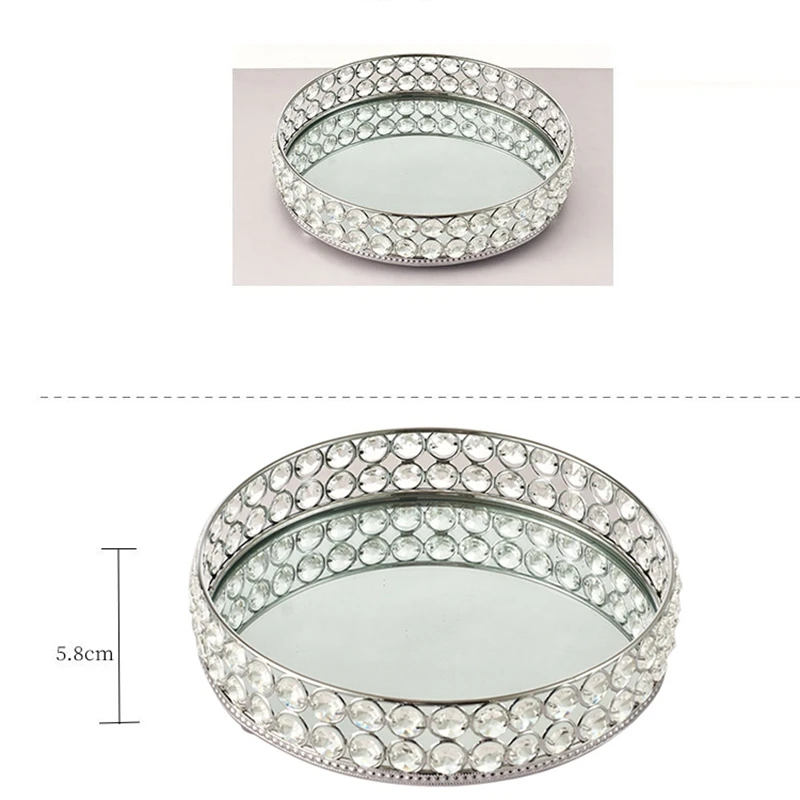 

10 Inch Crystal Tray Used for Dressing Table Bathroom Kitchen Holiday Party Wedding Decoration and Other Core Decoration