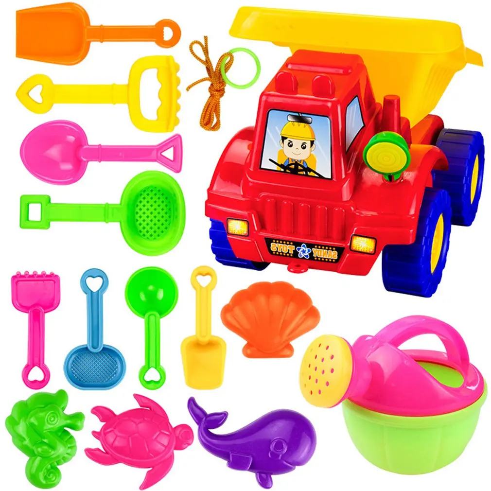 

14pcs/set Sand Toys Sand Digging Toys Shovel And Bucket Hourglass Safe Plastic Birthday Gift For Children