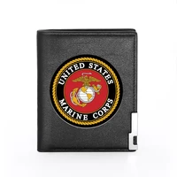 men leather wallet united states marine corps cover billfold slim credit cardid holders inserts money bag male short purses
