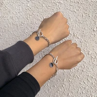 boho dripping round brand stone pendant bracelet womens retro casual simple geometric metal bracelets mens couple jewelry