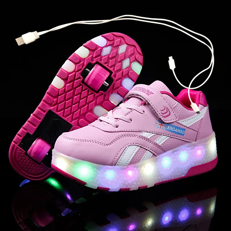

Two Wheels Luminous Sneakers USB Charging Led Light Roller Skate Shoes for Children Kids Shoes Boys Girls Shoes Light Up shoese