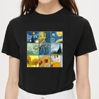 Женская футболка с коротким рукавом, принтом Ван Гога