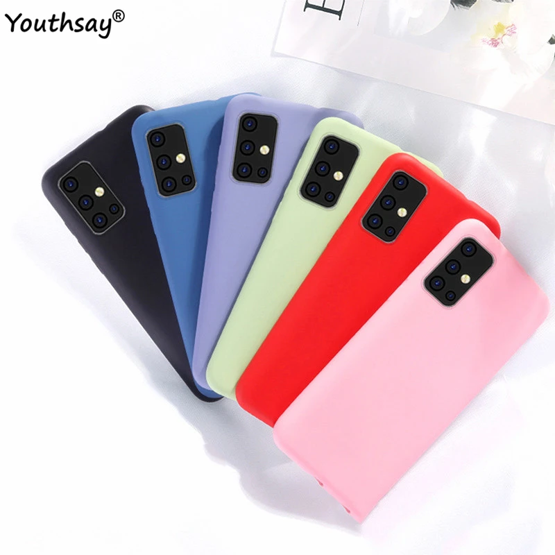

For Samsung Galaxy M51 Case Cover Liquid Silicone Soft Rubber Protector For Samsung M51 Case For Samsung A12 M31 A41 A31 A21