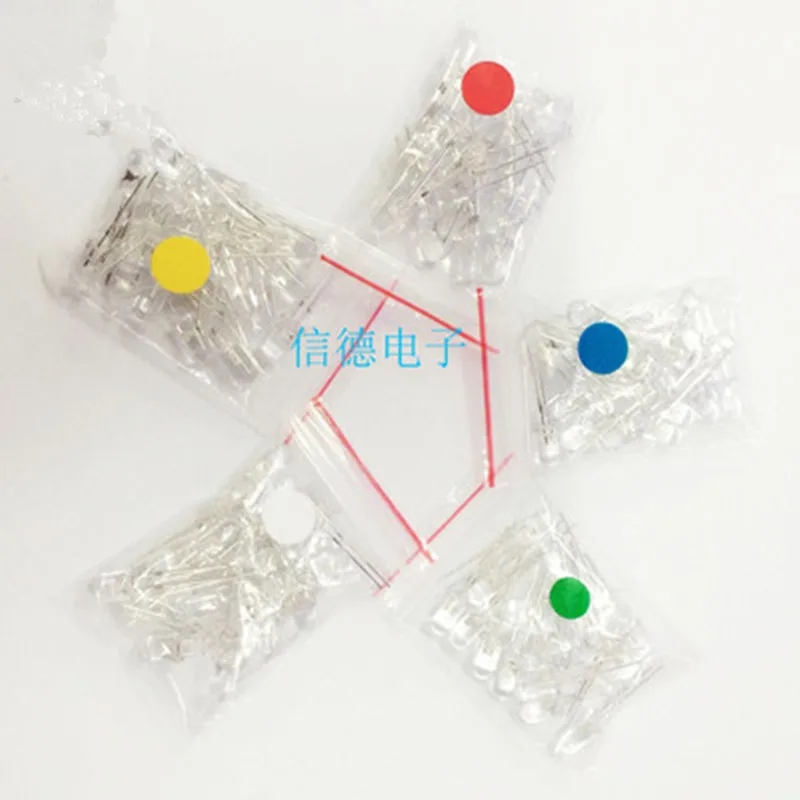 

Посылка 5 мм, упаковка светящейся трубки, красный светильник, синий светильник, светильник 20 шт. e