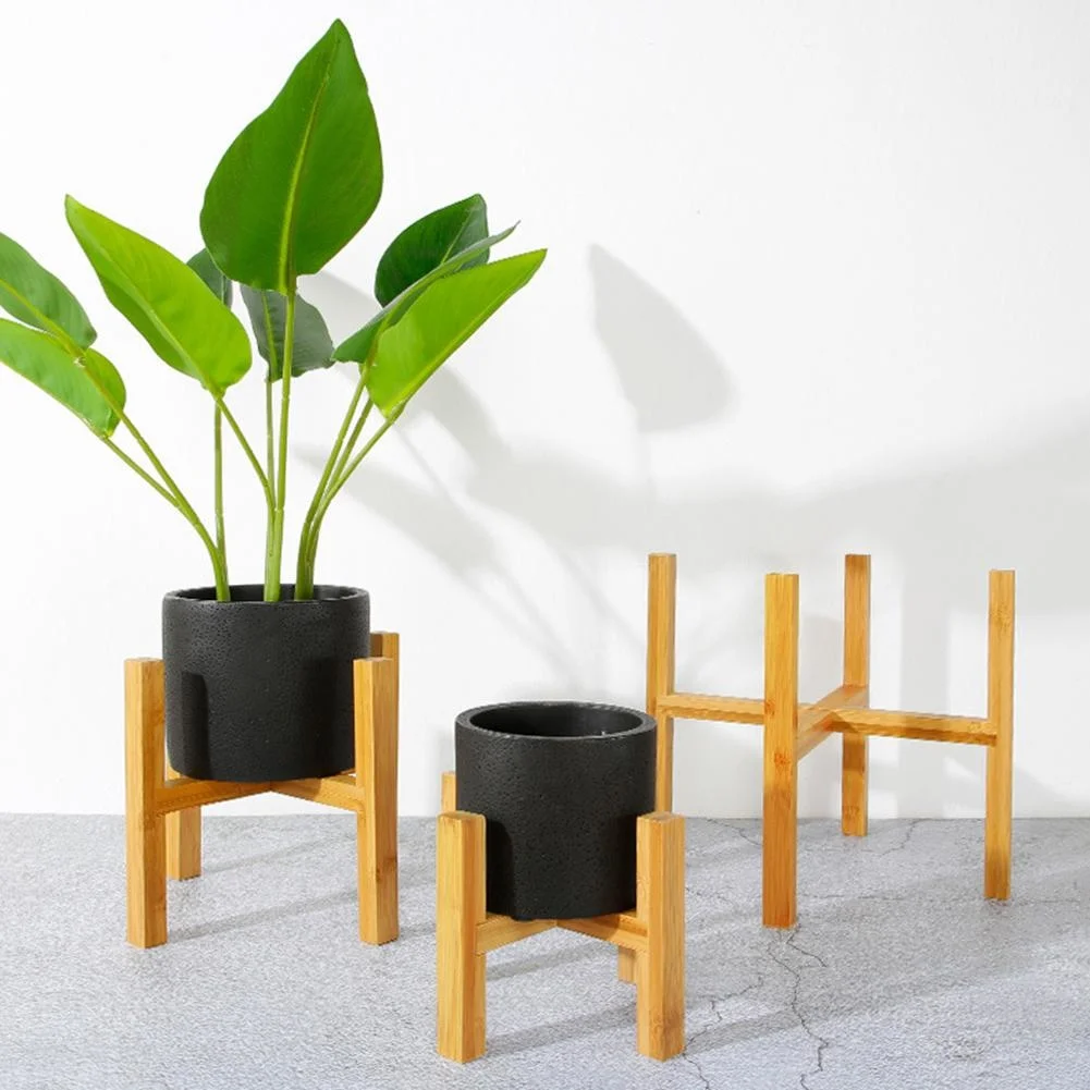

Durable Wood Planter Pot Trays Flower Pot Rack Strong Free Standing Bonsai Holder Home Garden Indoor Display Plant Stand Shelf
