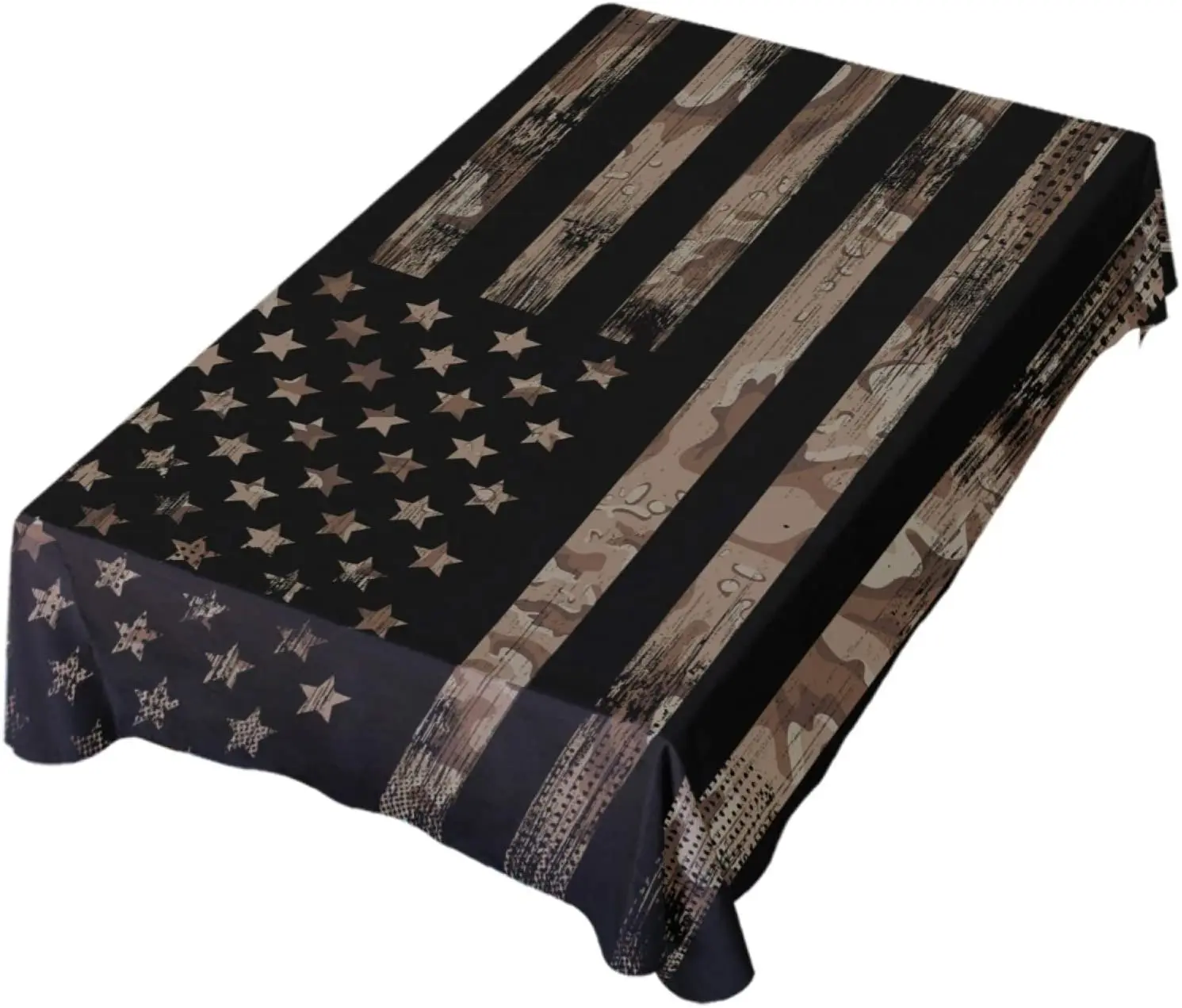 

American USA Flag with Desert Camouflage Table Cloth