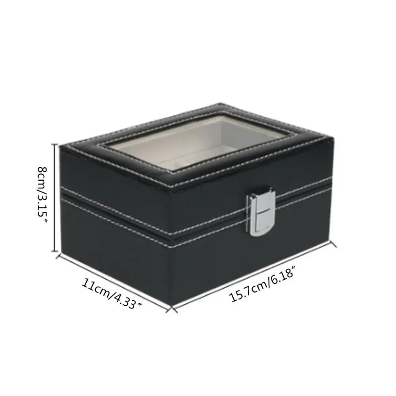

PU Leather Display Case 3 Slot Watch Box Jewelry Storage Organizer for Watches