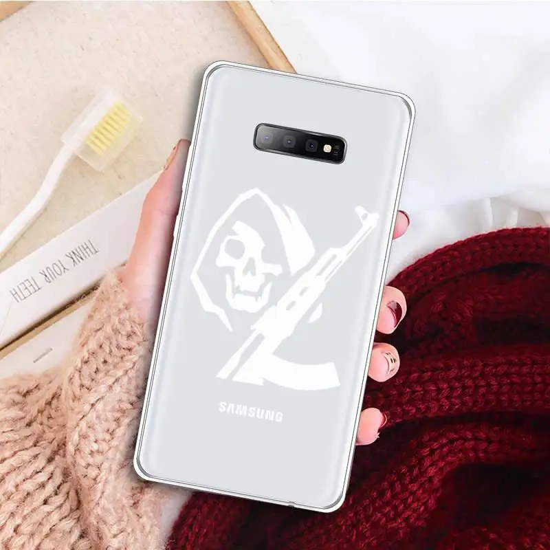 

AK47 Gun Coque Simple black white Phone Case Transparent For Samsung Galaxy A 71 21s S note 8 9 10 plus 20 ultra