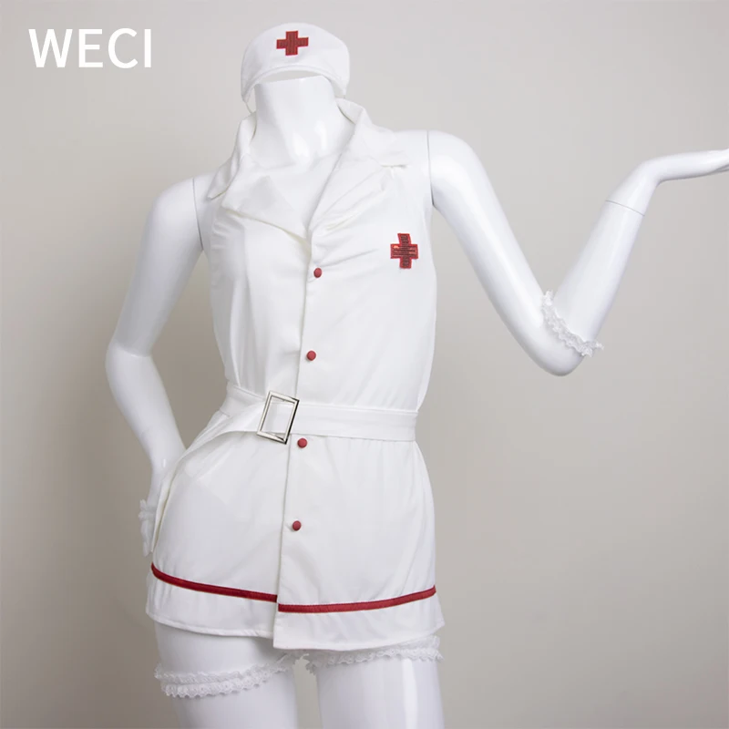 WECI пикантные Для женщин костюм медсестры униформеный бдсм эротические игры