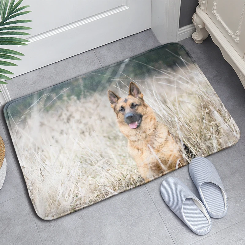 

Напольный коврик для немецкой овчарки/ванной/кухни/пляжного коврика из фланелевой губчатой ткани с 3D принтом, ворсистый пользовательский Д...