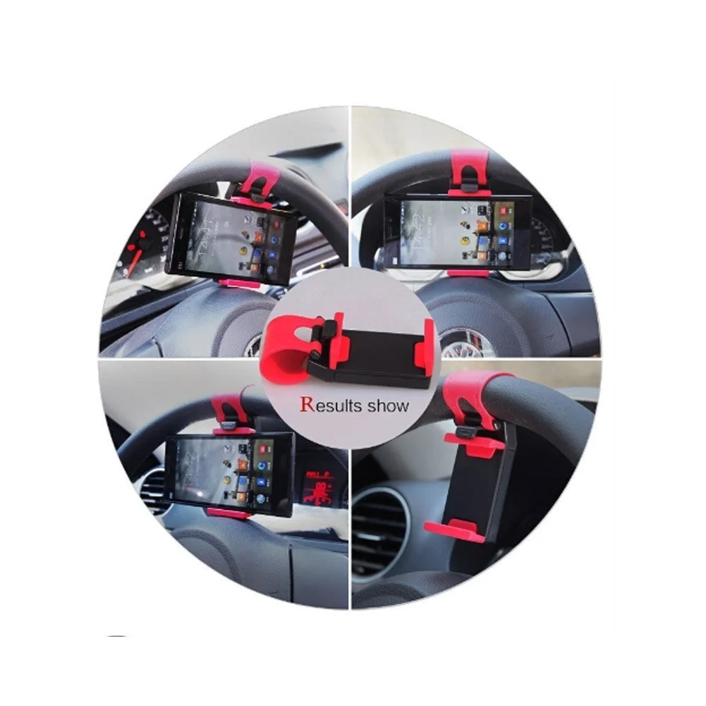 

Car Phone Holder Car Steering Wheel Clip Mount Holder Stand Red for Mobile Phone GPS Accessories Car Styling