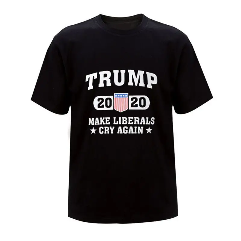 

Unisex Short Sleeve T-Shirt 2020 Make Liberals Cry Again Letters Pullover Tops