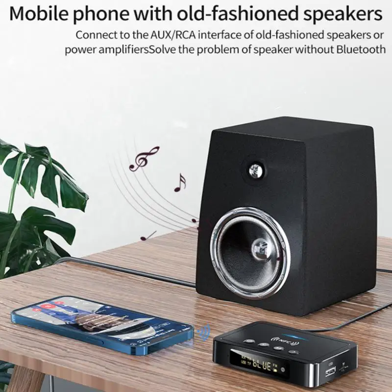 Bluetooth-приемник-передатчик 5 0 FM Громкая связь аудио стерео AUX 3 мм разъем RCA