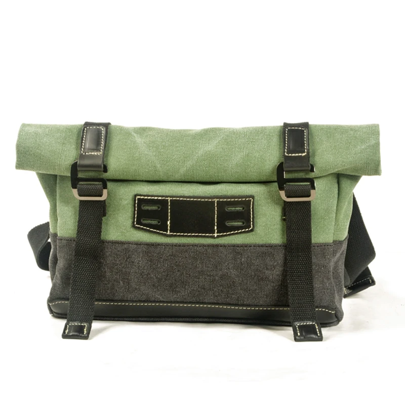 Вощеная холщовая Мужская нагрудная сумка через плечо водонепроницаемая