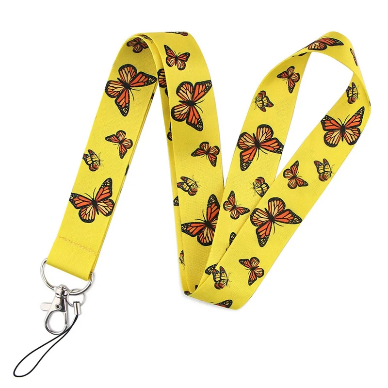 

1Pcs Butterfly Neck Strap Lanyard For Key ID Card Badge Holder Cell Phone Straps Hanging Rope Lanyards