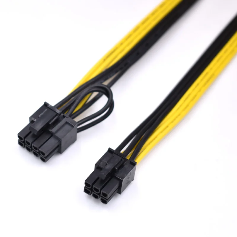 60 см 16AWG PCI-E 6pin для 8pin (2 + 6)pin удлинитель силового кабеля серверный блок питания