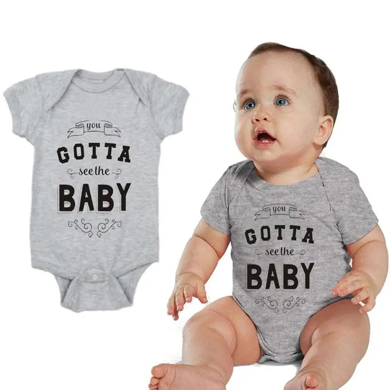 

2020 New Unisex Top Quality Baby Rompers Short Sleeve See Gotta You Cotton 0-24M Baby Boys The Girls Newborn A1Z1