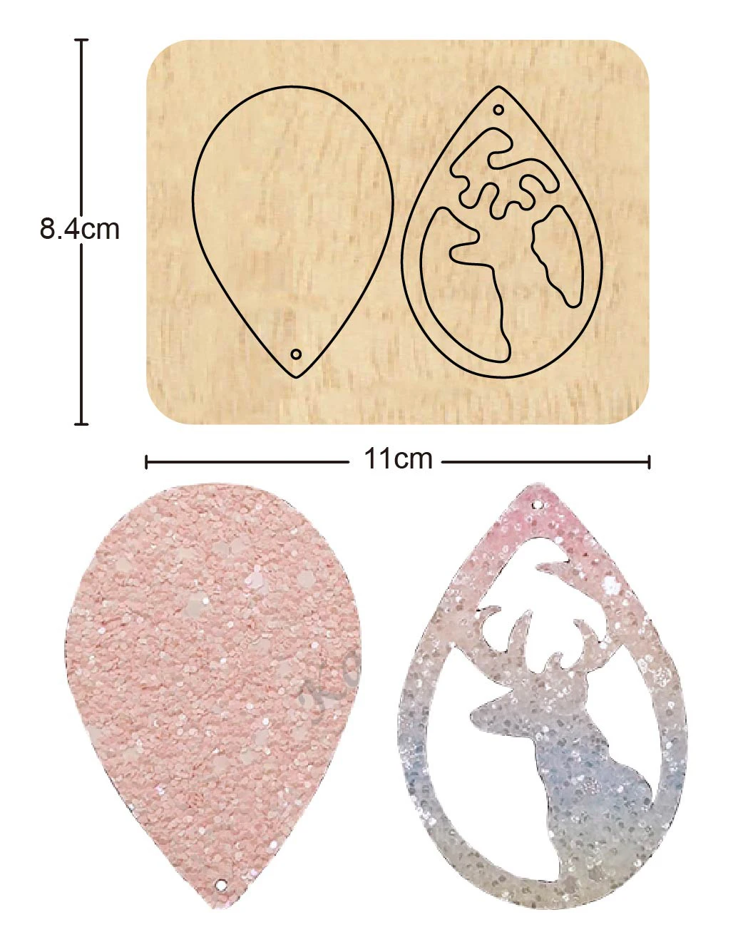 Модные Овальные Полые висячие серьги с оленем сделай сам кожаная ткань бумажные