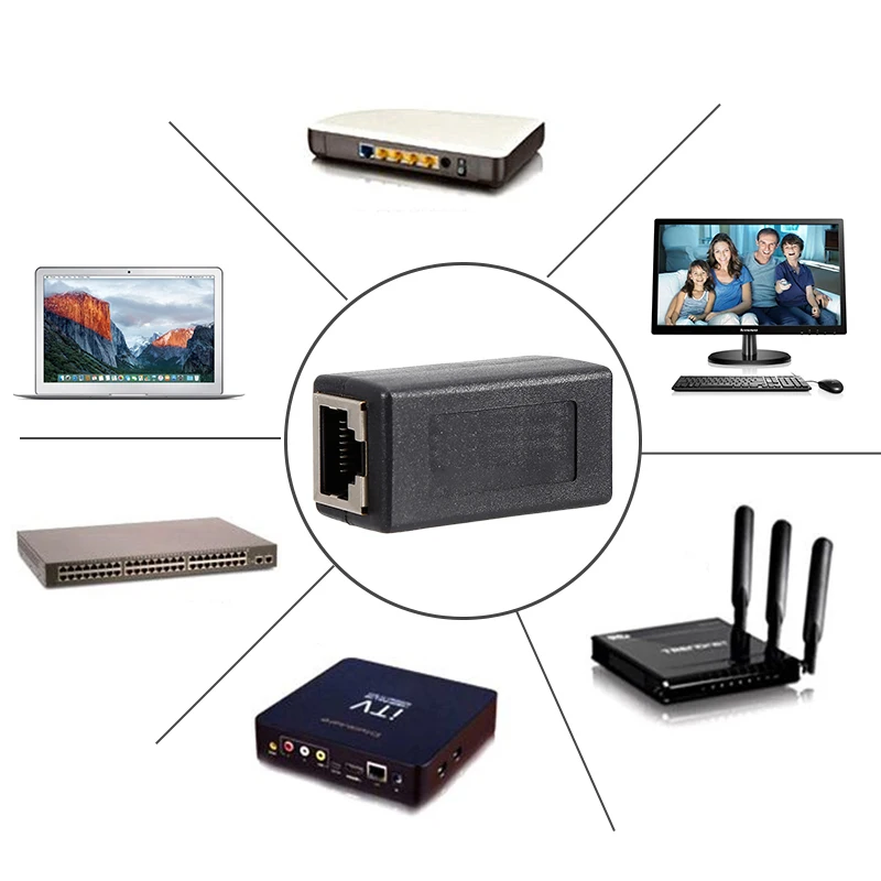 

Female To Female Network LAN Connector Adapter Coupler Extender RJ45 Ethernet Cable Extension Converter