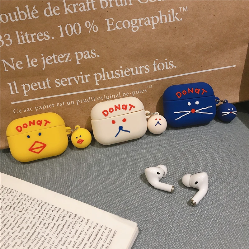

Cute Animal Cartoon Penguine Fox Wireless Earphone Case For Apple Airpods Pro Anime Pendant Charging Protective Covers