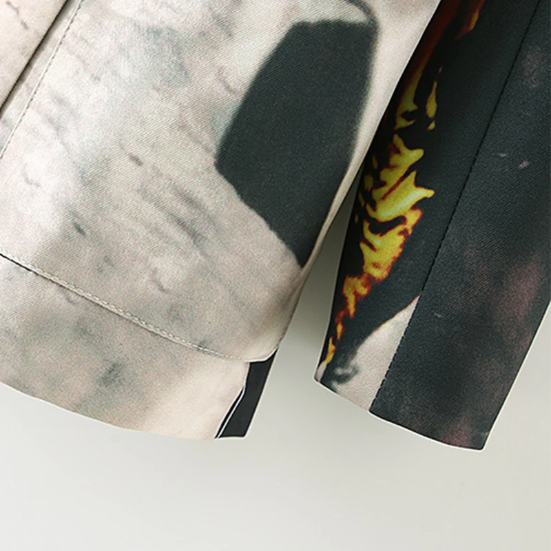 

Autumn Women ZA Coat Blazers Floral Print Long Sleeve Causal Tie-Dyed Suit Lady Loose Jackets Elegant Girls Suit Office Outfits