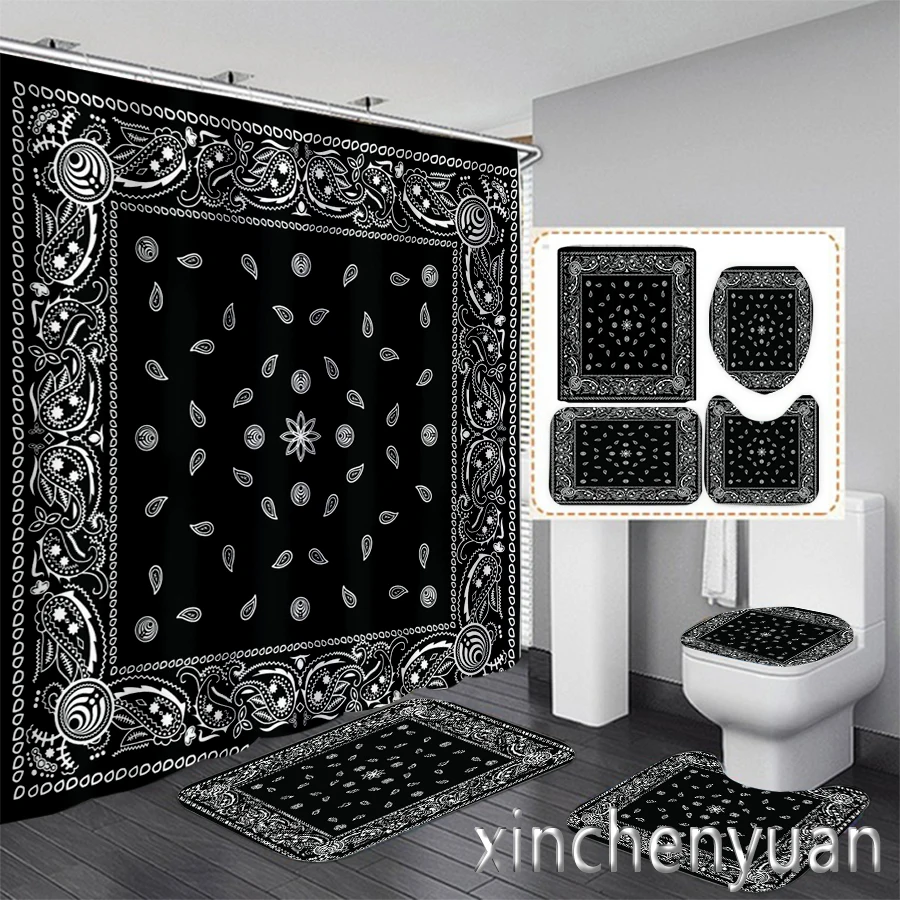 Тюрбан с художественным 3D-принтом водонепроницаемая занавеска для душа в ванную