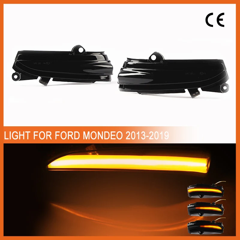 

Автомобильный светодиодный динамический поворотный сигнал для зеркала заднего вида для Ford Mondeo 2013-2019, последовательный индикатор бокового ...