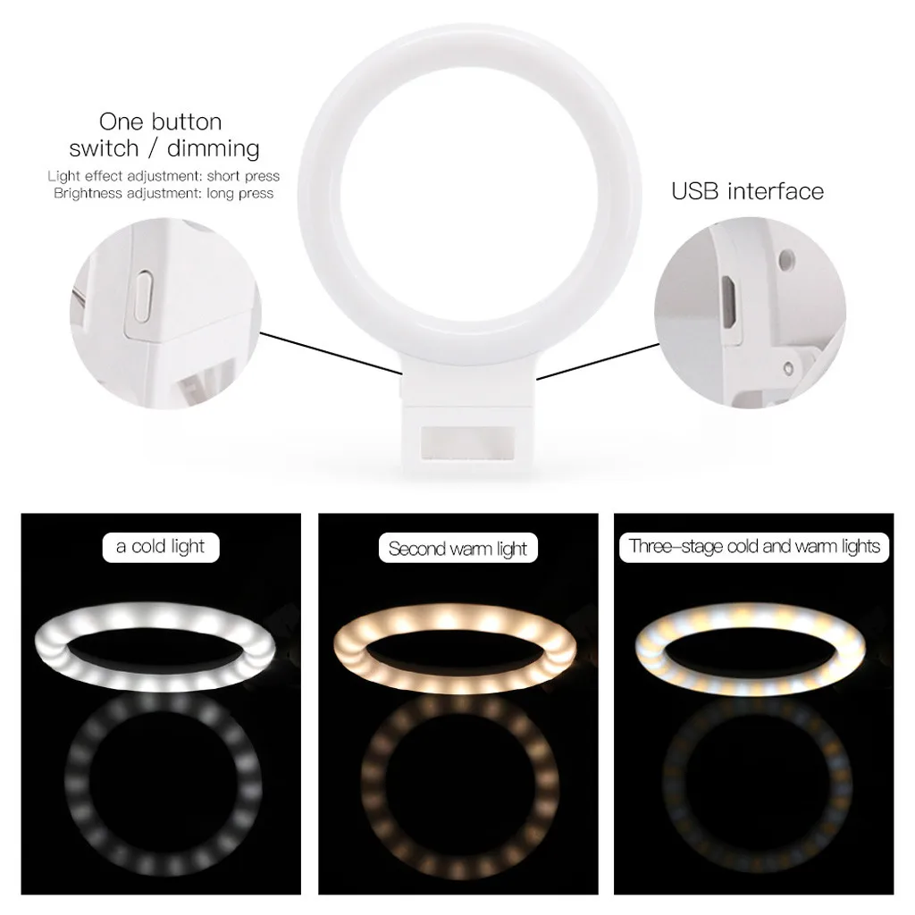 Светодиодный кольцевой светильник для селфи студийная лампа фотосъемки со