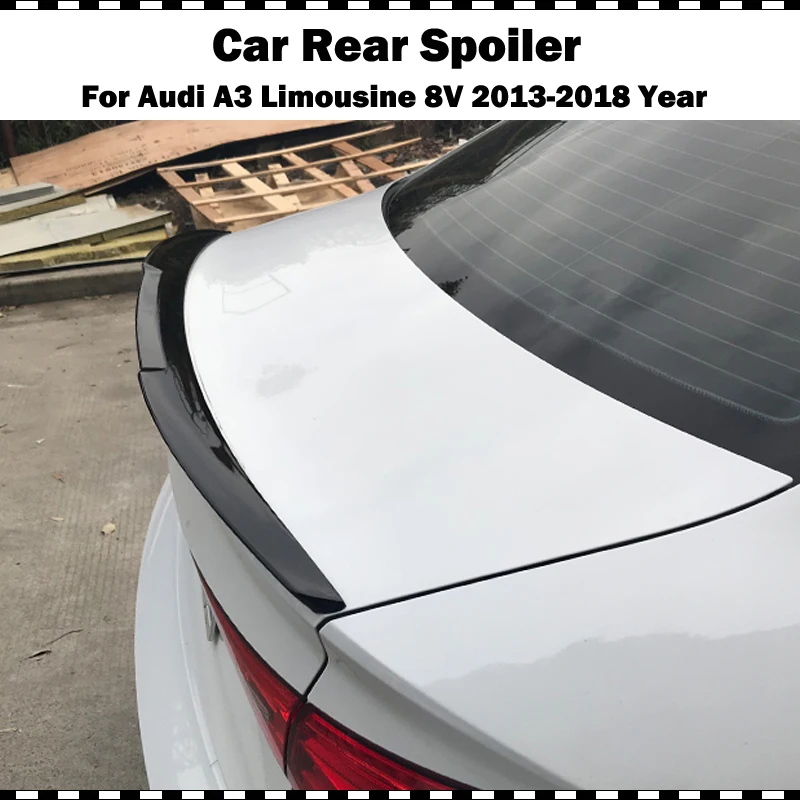 V стиль ABS пластик глянец Черный задний спойлер багажника для Audi A3 лимузин седан