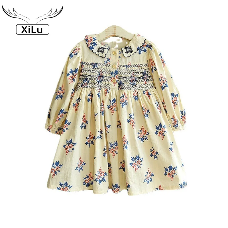 

Girls Floral Lapel European Princess Dress Toddler Girl Christmas Outfits Autumn Clothes Flower Dresses Kids Dresses for Girls